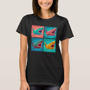 Shark Pop Illustration Colourful Animal Women Men T-Shirt