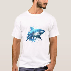 Shark Portrait Animal Painting Wildlife Ocean T-Shirt