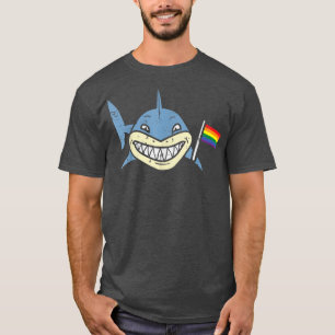 Shark Rainbow Gay Flag Funny LGBTQ Pride Animal Me T-Shirt