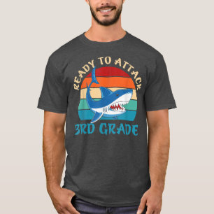 Shark Ready to Attack 3rd Grade Sunset Boys Back t T-Shirt