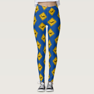shark road sign leggings