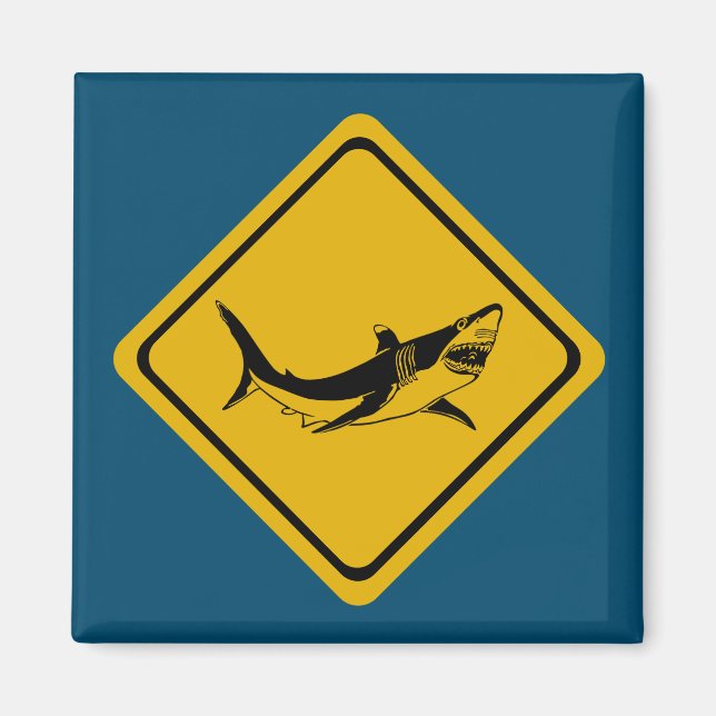 shark road sign magnet (Front)