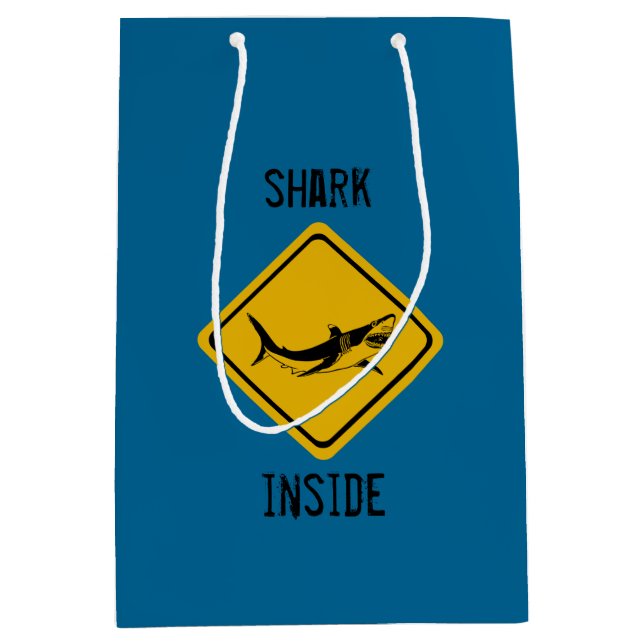 shark road sign medium gift bag (Front)