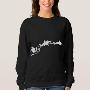 Shark Santa Claus Sleigh Cute Christmas Shark Love Sweatshirt