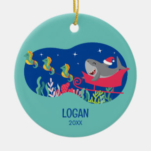 Shark Santa Ornament