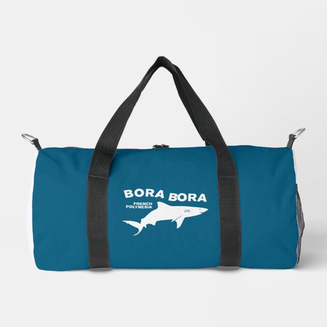 Shark Scuba Diving In Bora Bora Duffle Bag (Front)