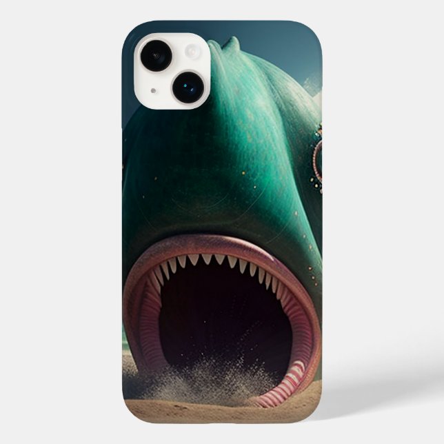 Shark sculpture on the beach Case-Mate iPhone case (Back)