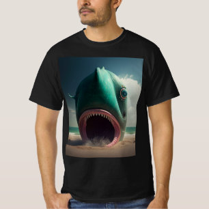 Shark sculpture on the beach T-Shirt