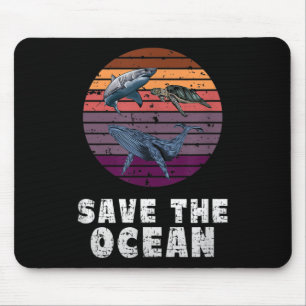 Shark, Sea Turtle, Whale, Environmental Protection Mouse Pad