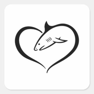 Shark Sharks Fin Fish Sea Ocean Cool Funny Gift Square Sticker