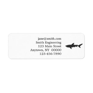 Shark silhouette - Choose background colour Return Address Label