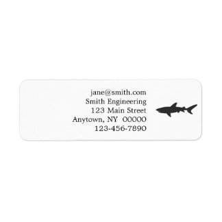 Shark silhouette - Choose background colour Return Address Label
