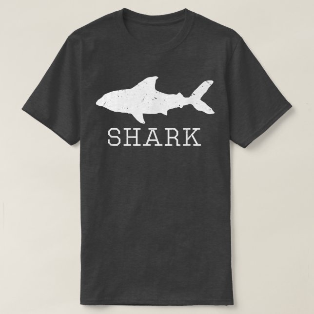 Shark Silhouette Distressed Design  T-Shirt (Design Front)