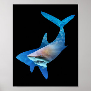 Shark Silhouette Earth Day And Ocean Week Awarenes Poster
