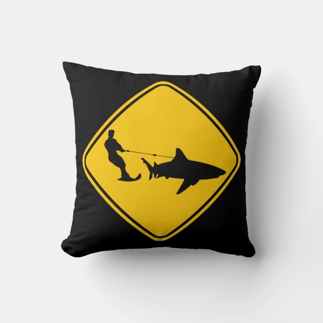 Shark Skiing Cushion (Front)