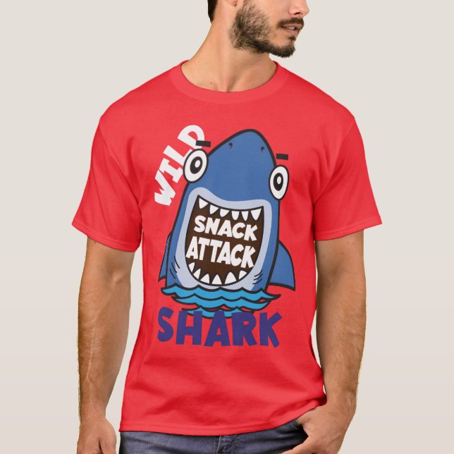 Shark Snack Attack Funny Animals funny T-Shirt (Front)