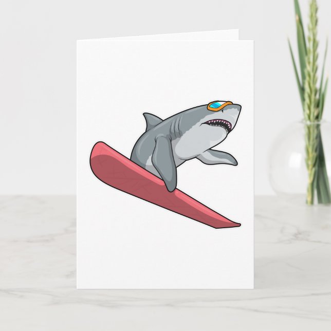 Shark Snowboarder Snowboard Card (Front)
