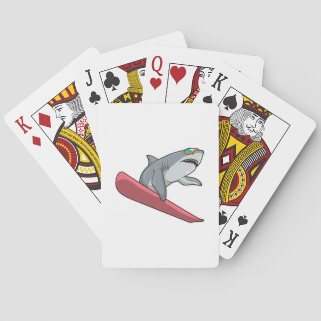 Shark Snowboarder Snowboard Playing Cards (Back)
