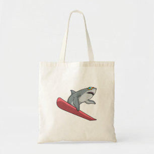 Shark Snowboarder Snowboard Tote Bag