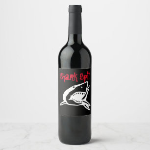 Shark Spit boat Great White boating ocean sailing  Wine Label