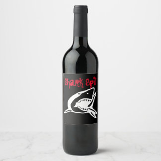 Shark Spit boat Great White boating ocean sailing Wine Label