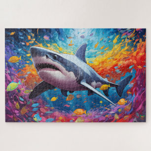 🐙 Shark Splash: The Ocean’s Rock Star Jigsaw Puzzle