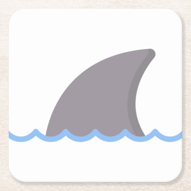 shark square paper coaster (Front)