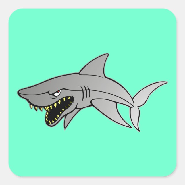 Shark Square Sticker (Front)