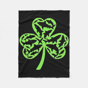 Shark St Patricks Day Boys Kids St Pats Sharks Fleece Blanket