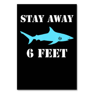 Shark Stay Away 6 Feet Funny Social Distancing Table Number