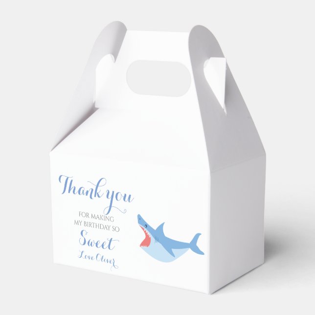 Shark Summer Party Splish Splash Birthday Bash  Favour Box (Front Side)