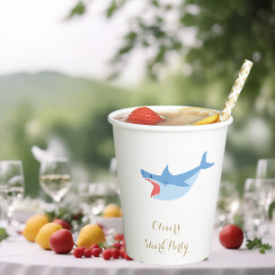 Shark Summer Party Splish Splash Birthday Bash Paper Cups