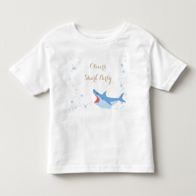 Shark Summer Party Splish Splash Birthday Bash  Toddler T-Shirt (Front)