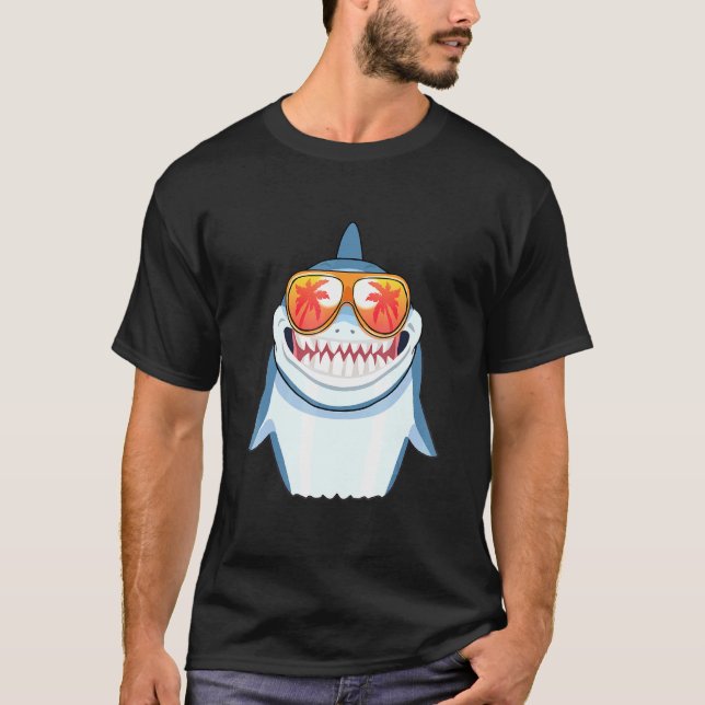 Shark Sunglasses Beach Summer Pool Party Sharks T-Shirt (Front)