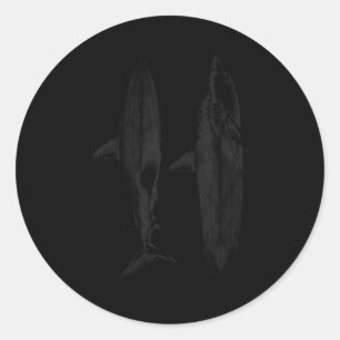 Shark surfboard fin design cool surfer ocean beach classic round sticker