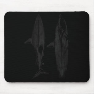 Shark surfboard fin design cool surfer ocean beach mouse pad