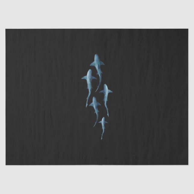 Shark - Swimming Sharks Cute Funny Gift Tissue Paper (Front)