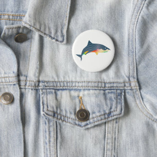 Shark Swoosh Illustration 6 Cm Round Badge