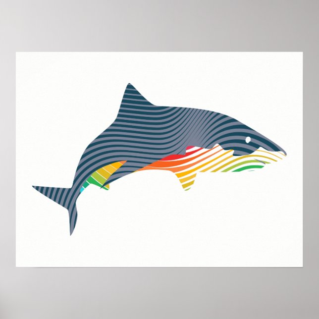 Shark Swoosh Illustration Poster (Front)