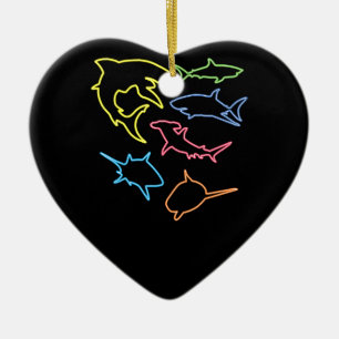 Shark Symbol - Cute Shark Lovers Gifts Ceramic Ornament