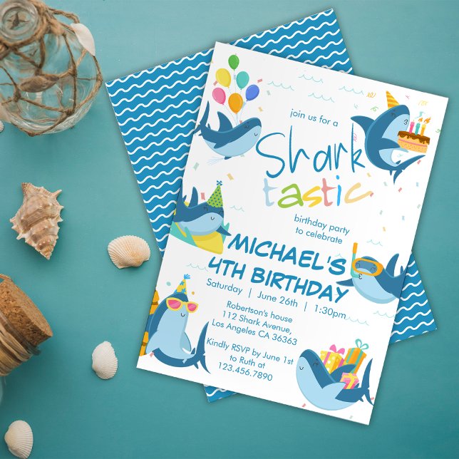 Shark-Tastic All Ages Birthday Party  Invitation (Creator Uploaded)