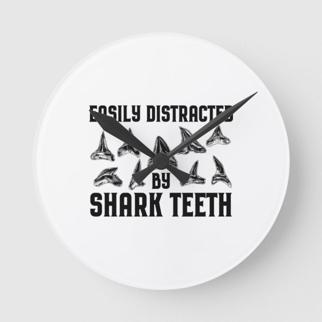 Shark TeethCollecting | Shark Tooth Gift Ideas Round Clock (Front)