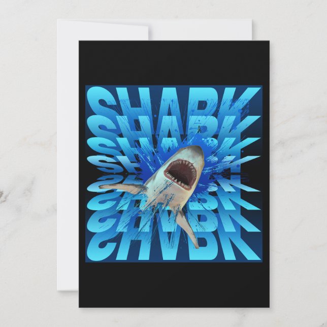 shark text effect typography  invitation (Front)