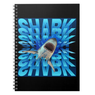 shark text effect typography notebook