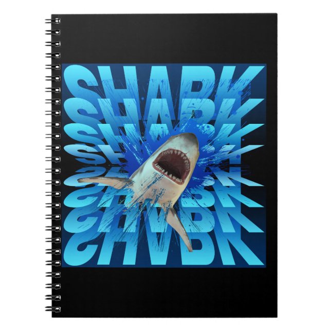 shark text effect typography  notebook (Front)
