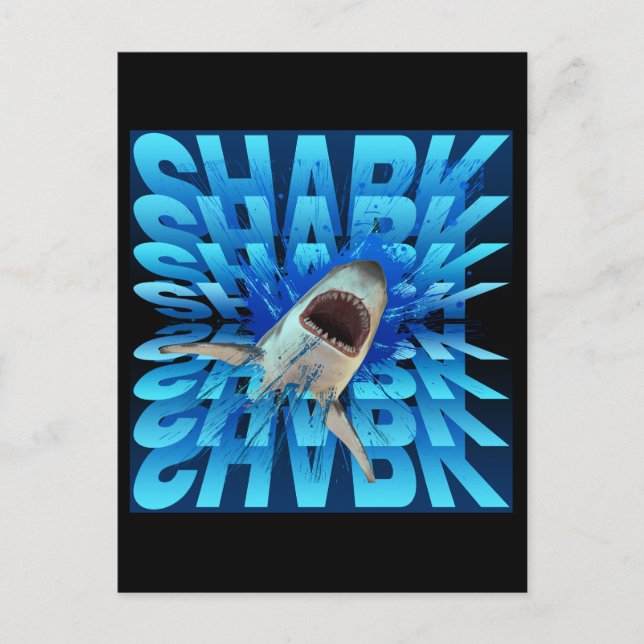 shark text effect typography  postcard (Front)