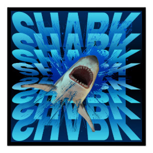 shark text effect typography poster