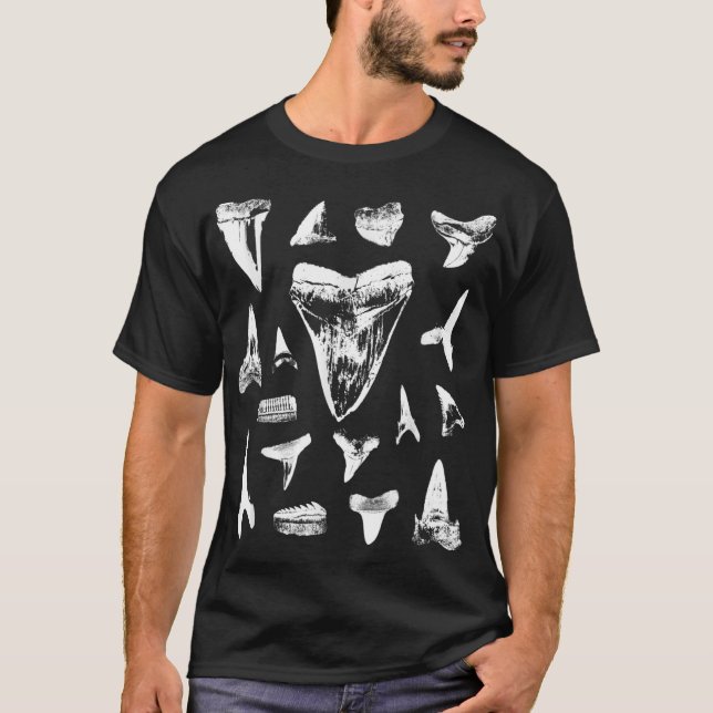 Shark th Fossil Collector Tooth Hunter Geology Fos T-Shirt (Front)