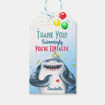 Shark Theme Fintastic Kids Birthday Thank You