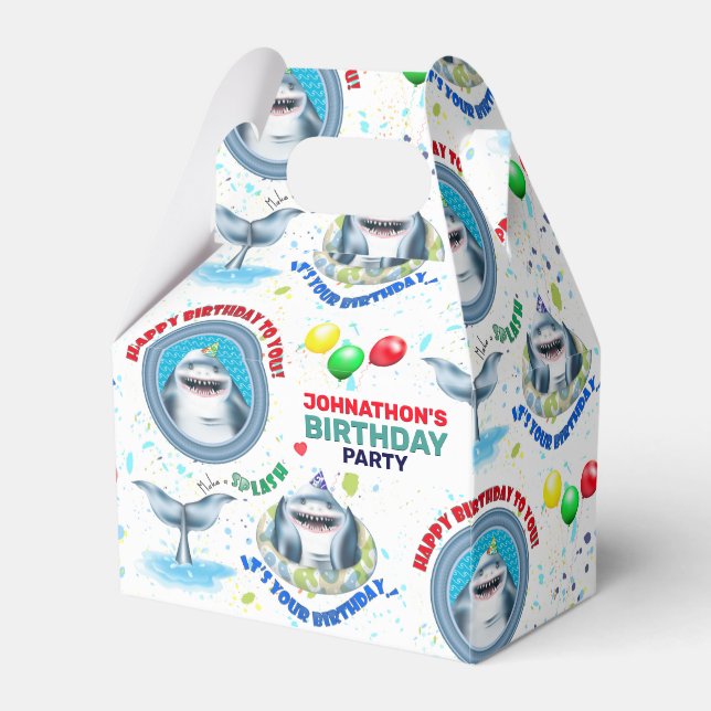 Shark Theme Kids Birthday Favour Box (Front Side)